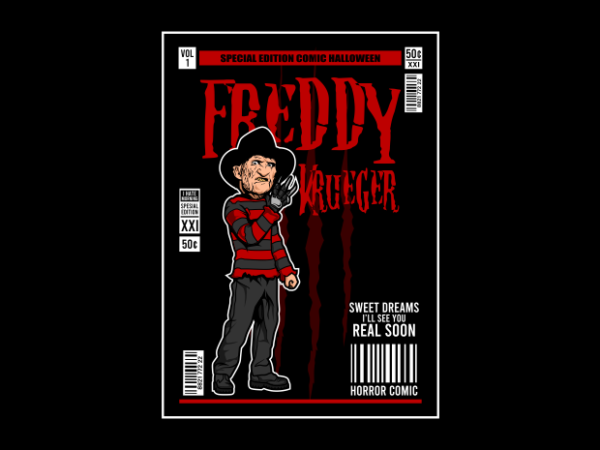 Freddy k comic poster t shirt graphic design