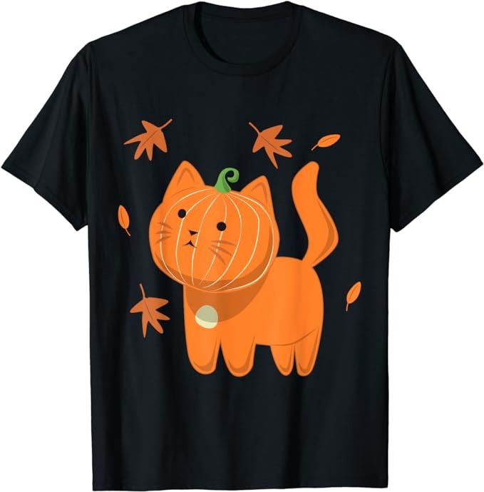 Funny Halloween Cat Shirt Cat Pumpkin Jack-O-Lantern Gift T-Shirt - Buy ...