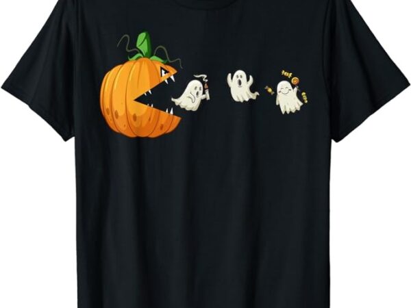 Funny halloween scary pumpkin ghosts creepy halloween gamer t-shirt png file