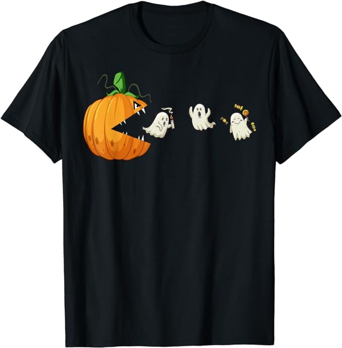 Funny Halloween Scary Pumpkin Ghosts Creepy Halloween Gamer T-Shirt PNG File