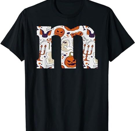 Funny letter m groups, halloween 2023 halloween team costume t-shirt