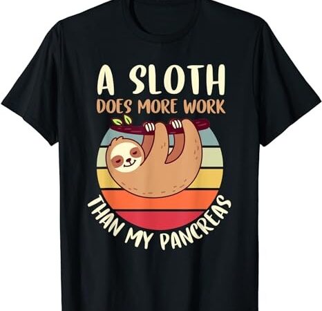 Funny my pancreas diabetes type 1 t1d sloth vintage kids boy t-shirt png file