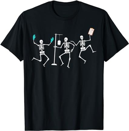 Funny nurse skeleton, halloween healthcare crew, skeleton t-shirt png file