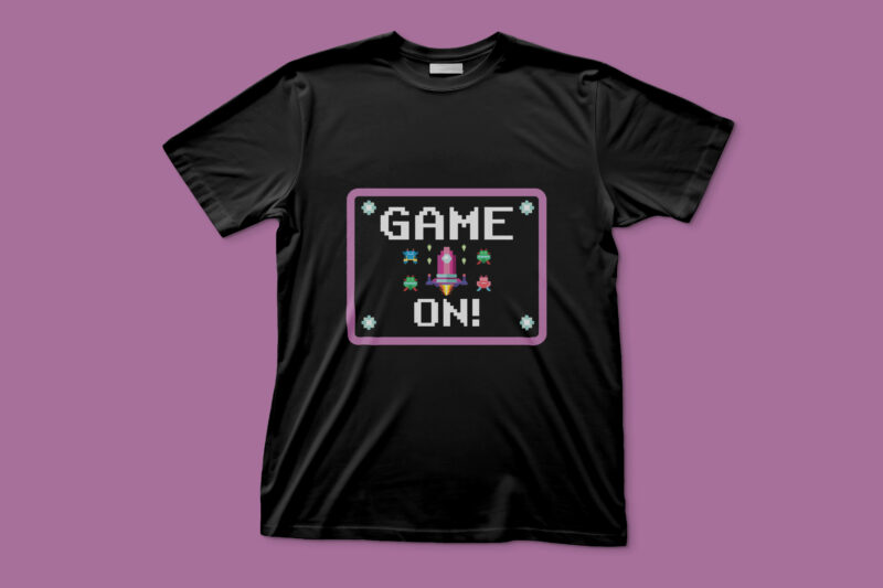 Game-on| Retro Gaming t shirt design for sale