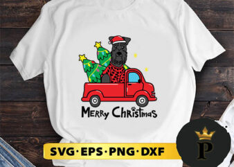 Giant Schnauzer Christmas Truck Tree SVG, Merry Christmas SVG, Xmas SVG PNG DXF EPS t shirt design template