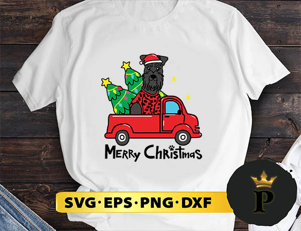 Giant Schnauzer Christmas Truck Tree  SVG, Merry Christmas SVG, Xmas SVG PNG DXF EPS