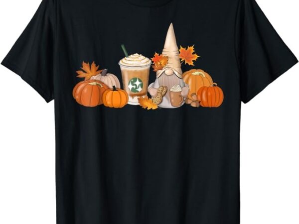 Gnome coffee latte pumpkin fall autumn funny thanksgiving t-shirt