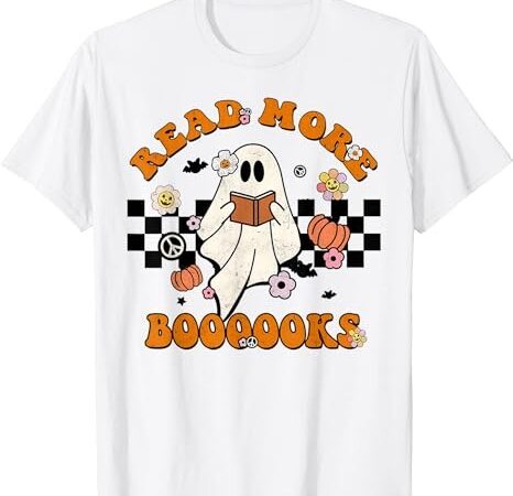 Groovy halloween read more books cute boo read a book t-shirt png file