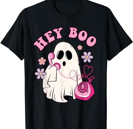 Groovy hey boo cute ghost funny halloween girls women kids t-shirt png file