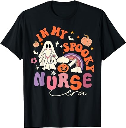 Groovy in my spooky nurse era ghost halloween nursing gift t-shirt png file