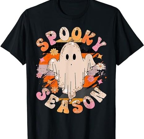 Groovy spooky season ghost flower halloween costume girls t-shirt png file