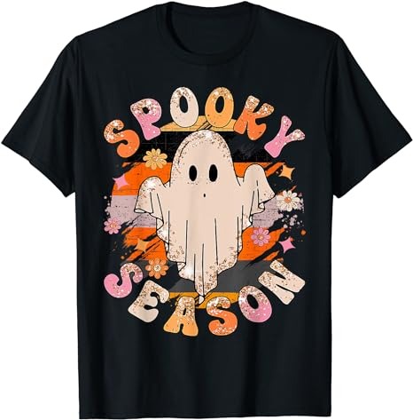 Groovy Spooky Season Ghost Flower Halloween Costume Girls T-Shirt PNG File