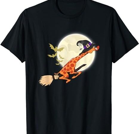 Halloween costume giraffe ride witch shotgun t-shirt