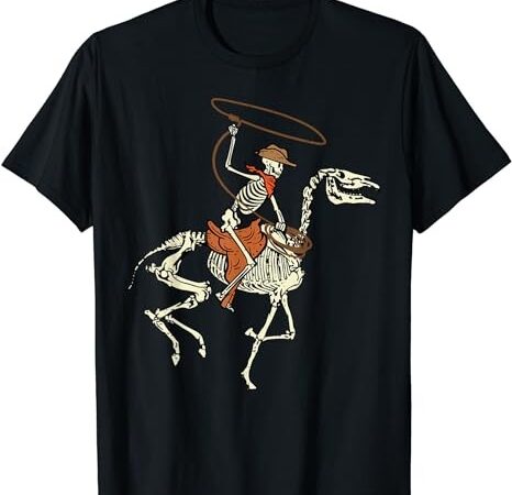 Halloween cowboy horse skeleton costume men boys kids women t-shirt png file