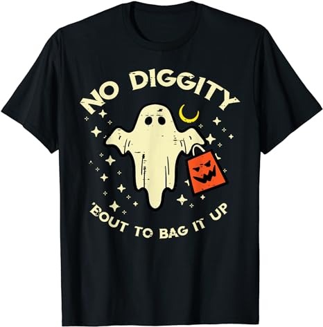 Halloween Ghost No Diggity Costume Boys Girls Kids Women Men T-Shirt png file