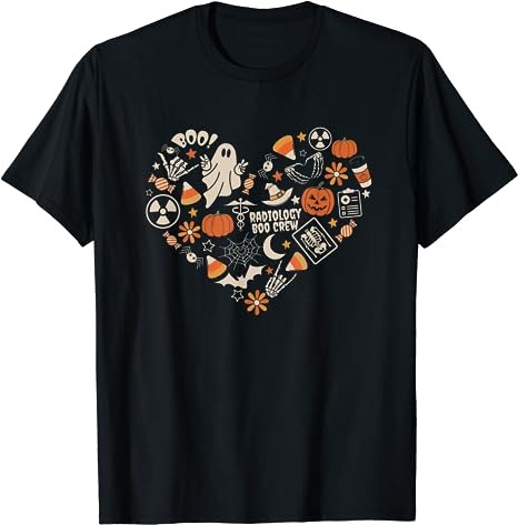 Halloween Radiology Boo Crew Heart X-ray Tech Fall Autumn T-Shirt PNG File