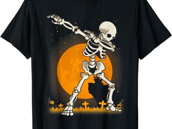 Halloween shirts for boys kids girl dabbing skeleton costume t-shirt png file