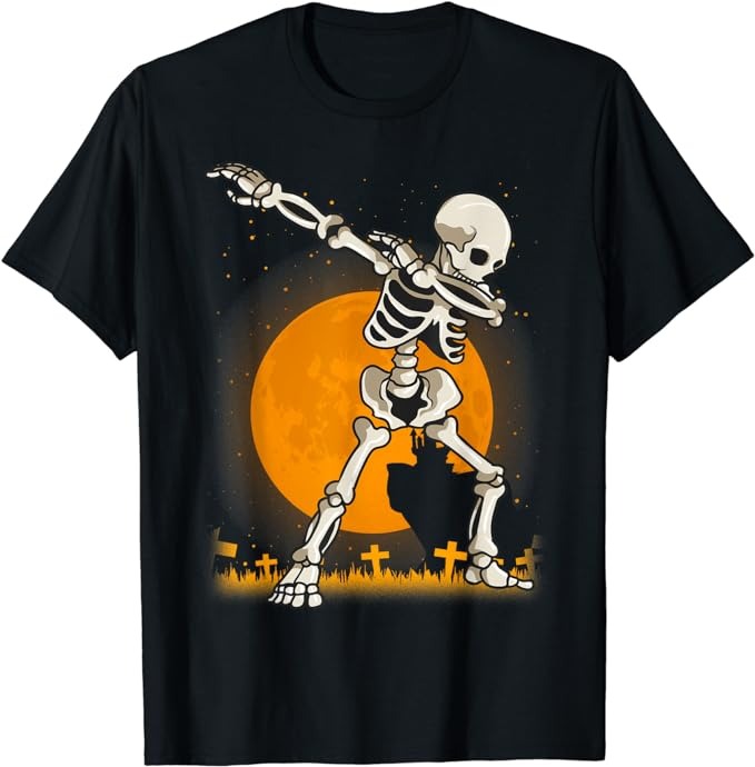 Halloween Shirts For Boys Kids Girl Dabbing Skeleton Costume T-Shirt png file