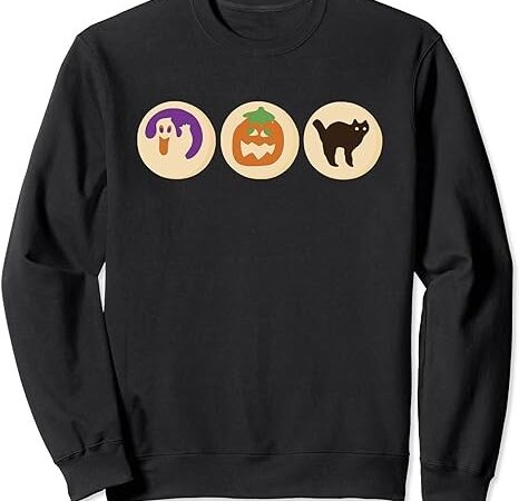 Halloween sugar cookie spooky season cat pumpkin boo ghost sweatshirt