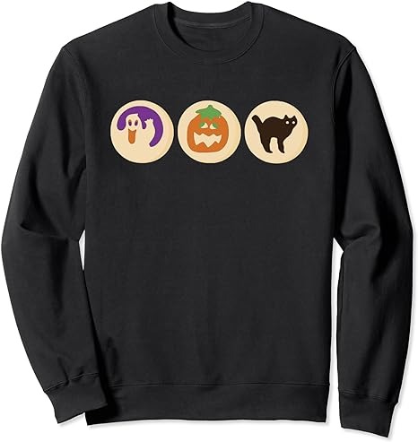 Halloween Sugar Cookie Spooky Season Cat Pumpkin Boo Ghost Sweatshirt