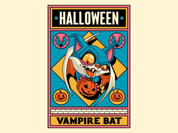 Halloween vampire bat graphic t shirt