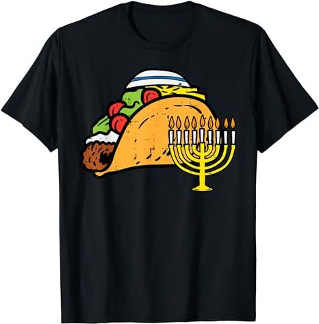 Hanukkah Taco Funny Chanukah Mexican Food Men Women Kids T-Shirt