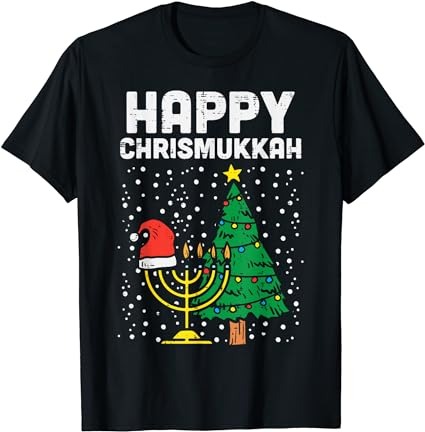 Happy christmukkah jewish christmas hanukkah chanukah gift t-shirt