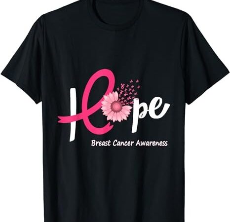 Hope breast cancer pink ribbons sunflower october month t-shirt png file