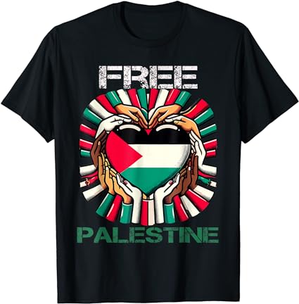 I love free palestine flag save gaza strip palestinian t-shirt