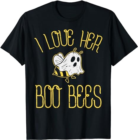 I Love Her Boo Bees Couples Halloween Adult Costume His Men T-Shirt PNG File