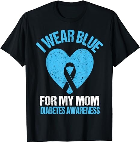 I Wear Blue For My Mom Diabetes Awareness Shirt Kids Toddler T-Shirt PNG File