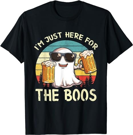 I’m Just Here For The Boos Funny Halloween Beer Lovers Drink T-Shirt PNG File