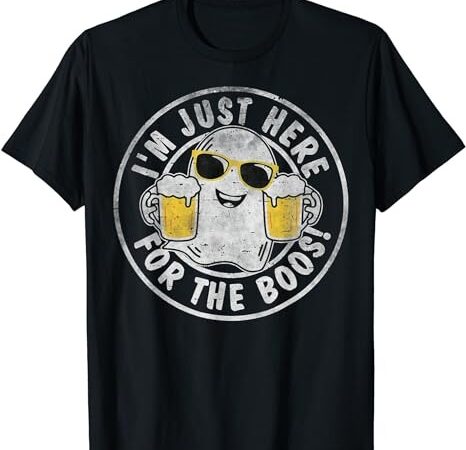 I’m just here for the boos ghost beer retro halloween men t-shirt png file