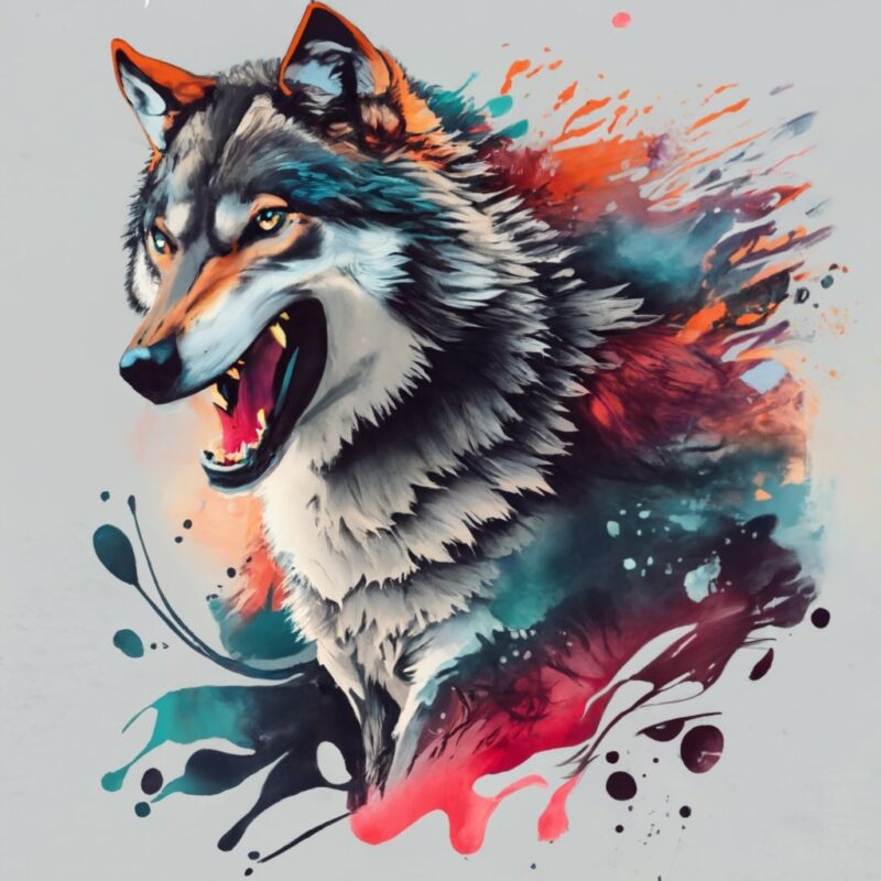 Imposing Wolf, T-Shirt Art, Very Angry, wild PNG File