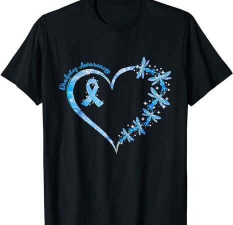 In november we wear blue cure diabetes awareness love heart t-shirt png file