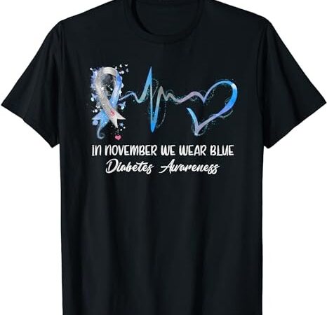 In november we wear blue diabetes awareness gifts t-shirt png file