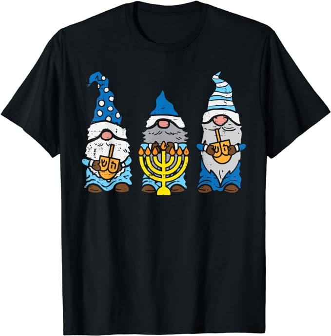 Jewish Gnomes Menorah Hanukkah Pajamas Chanukah PJs Women T-Shirt PNG File