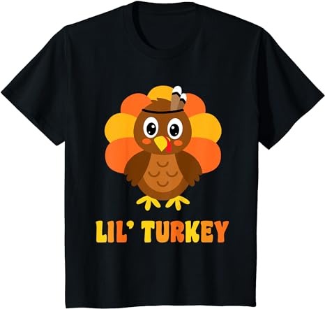 Kids cute lil turkey boy thanksgiving t-shirt