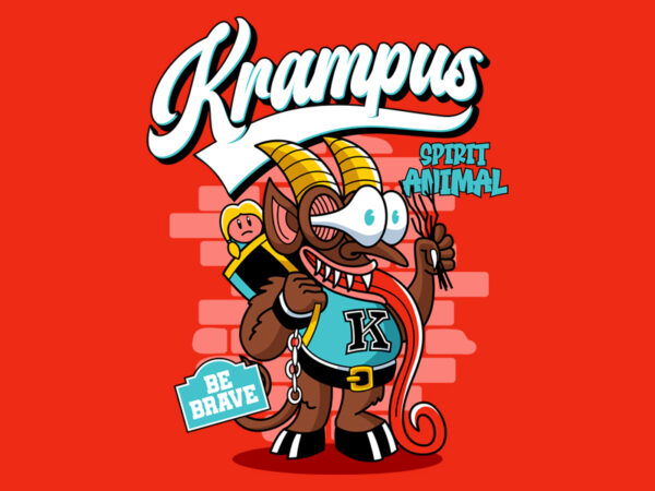 Krampus spirit animal t shirt vector art