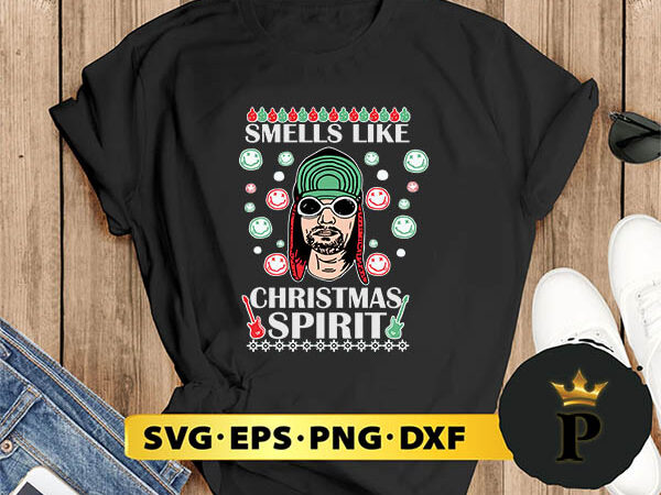 Kurt cobain smells like christmas svg, merry christmas svg, xmas svg png dxf eps t shirt vector art