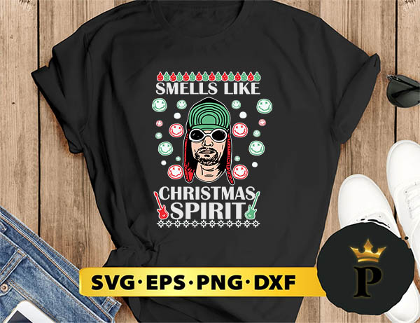 Kurt Cobain Smells Like Christmas SVG, Merry Christmas SVG, Xmas SVG PNG DXF EPS