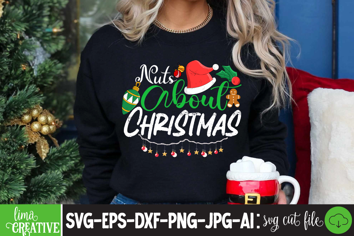 Nuts About Christmas Tshirt Design, christmas how,many,days,until