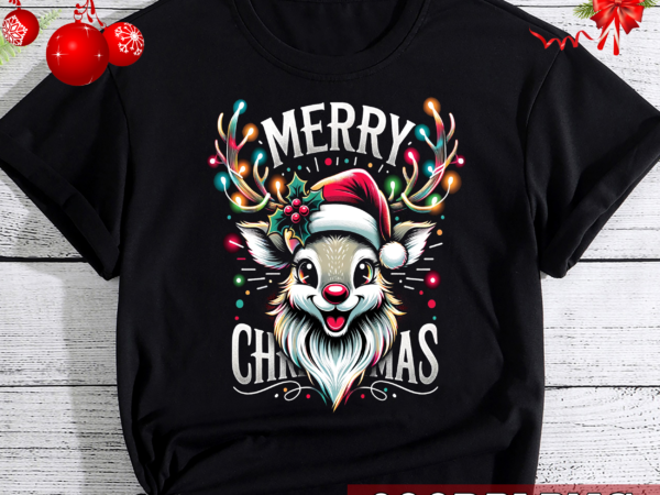 Merry christmas reindeer xmas t-shirt png, reindeer christmas png, reindeer santa christmas light png, reindeer lover xmas png, reindeer hol