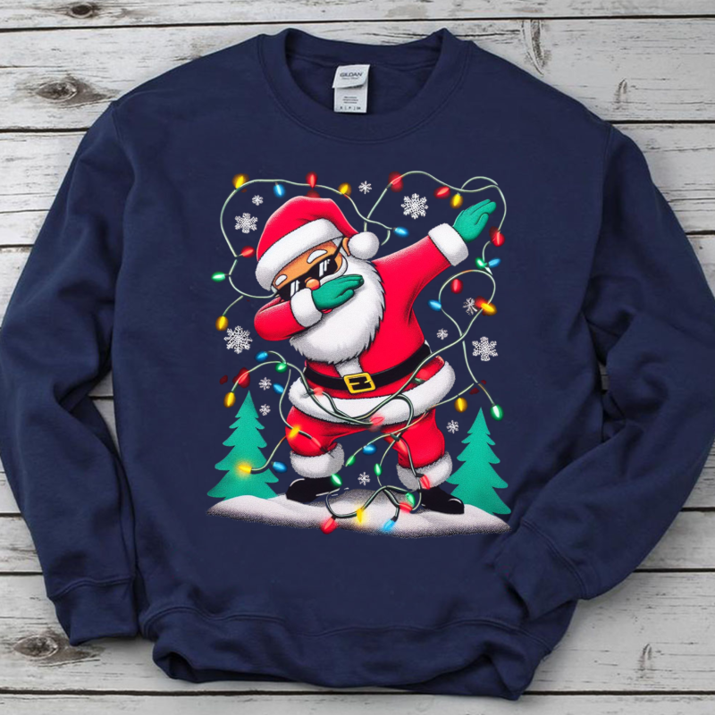 Dabbing Santa Shirt for Christmas, funny christmas shirt, christmas gift t shirt PNG File