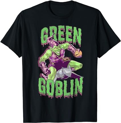 Marvel halloween green goblin slimy font vintage comic logo t-shirt png file