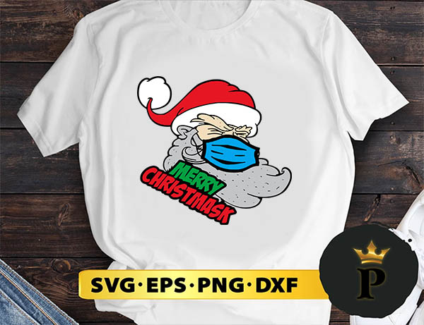 Mask Wearing Quarantine Santa SVG, Merry Christmas SVG, Xmas SVG PNG DXF EPS