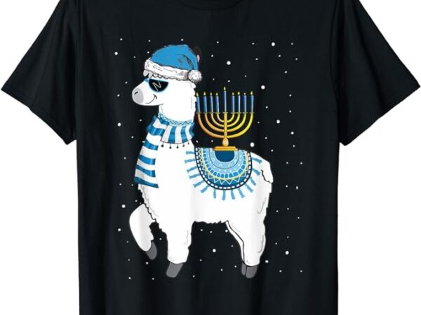 Menorah hanukkah llama cute alpaca chanukah christmas pajama t-shirt png file