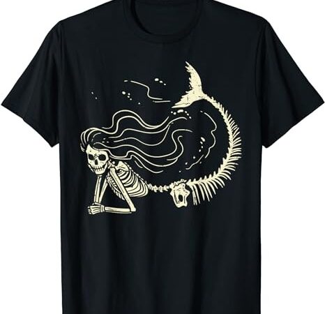 Mermaid skeleton cute halloween costume women girls kids t-shirt png file