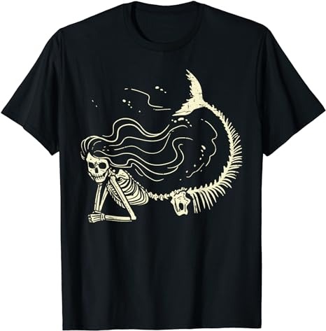 Mermaid Skeleton Cute Halloween Costume Women Girls Kids T-Shirt PNG File