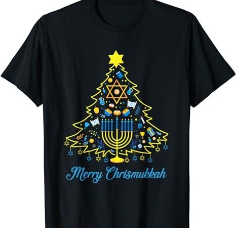 Merry chrismukkah christmas tree hanukkah chanukah 2023 t-shirt png file